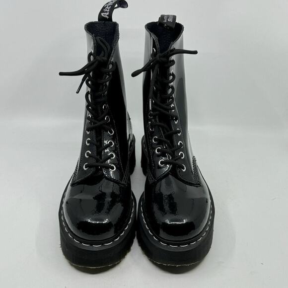 DR MARTENS Aggy 1490 Platform Patent Leather Boots - Picture 3 of 8